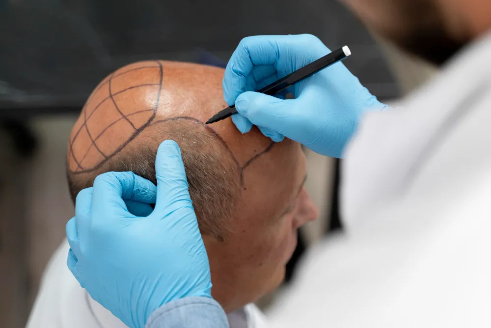 Vorbereitung einer Haartransplantation
